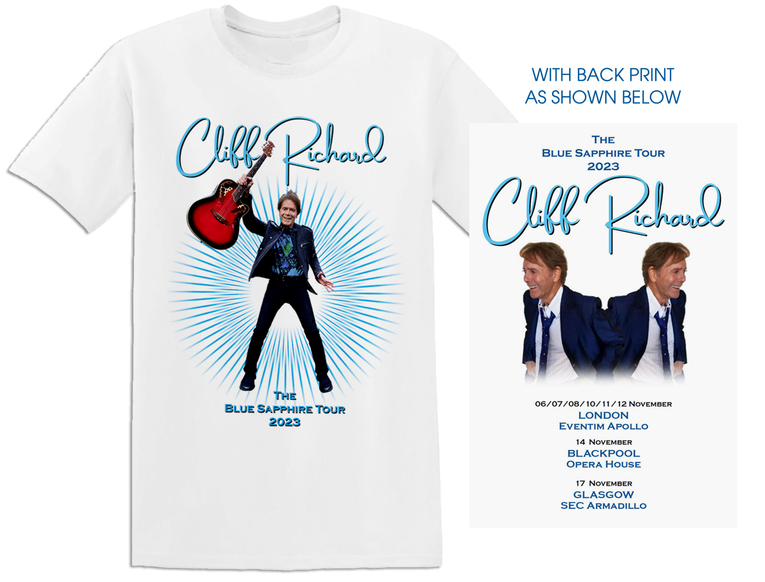 Cliff Richard Blue Sapphire Tour T-Shirt